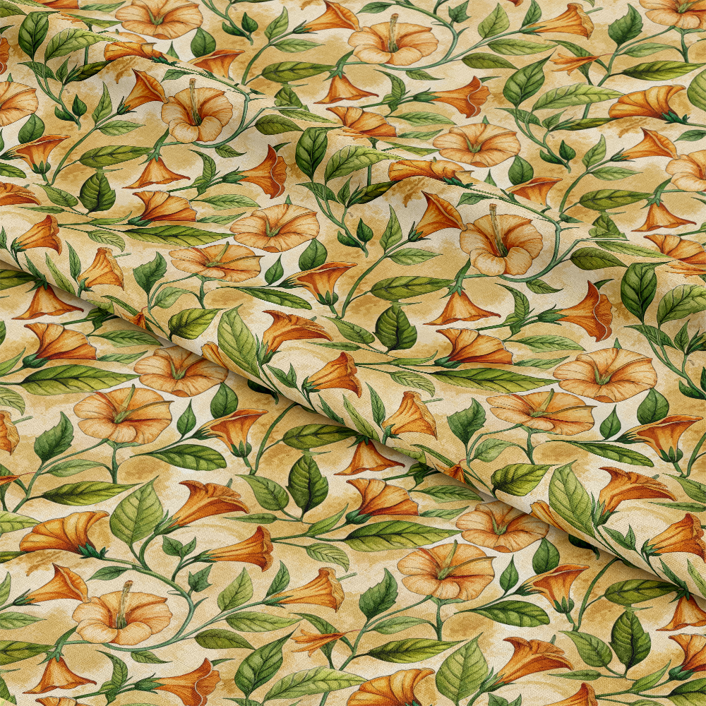 Art Nouveau Trumpet Vines Pattern 1 Quilting Cotton Fabric