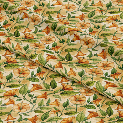 Art Nouveau Trumpet Vines Pattern 1 Quilting Cotton Fabric