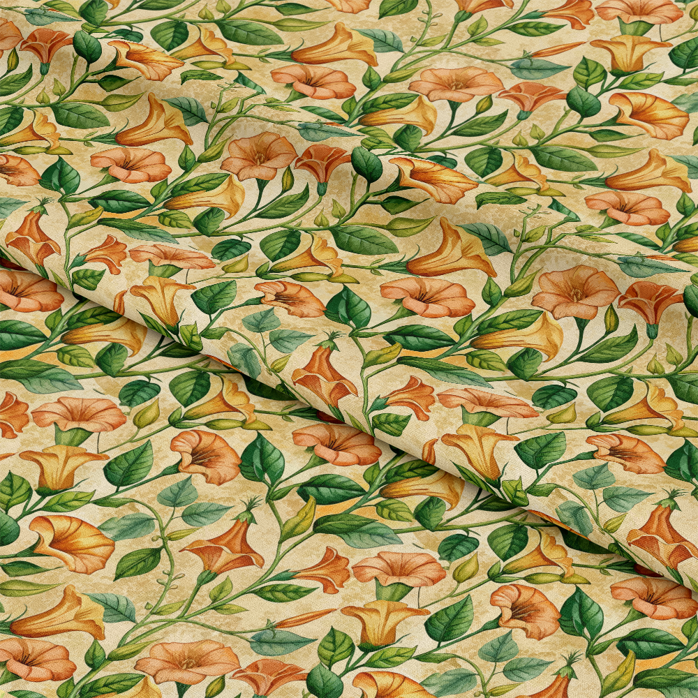 Art Nouveau Trumpet Vines Pattern 2 Quilting Cotton Fabric