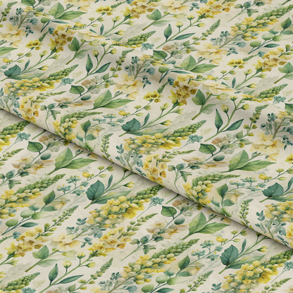 Art Nouveau Verbascum Flowers Pattern 1 Quilting Cotton Fabric