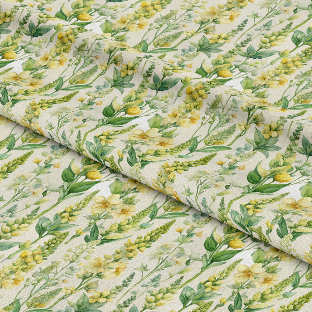 Art Nouveau Verbascum Flowers Pattern 2 Quilting Cotton Fabric