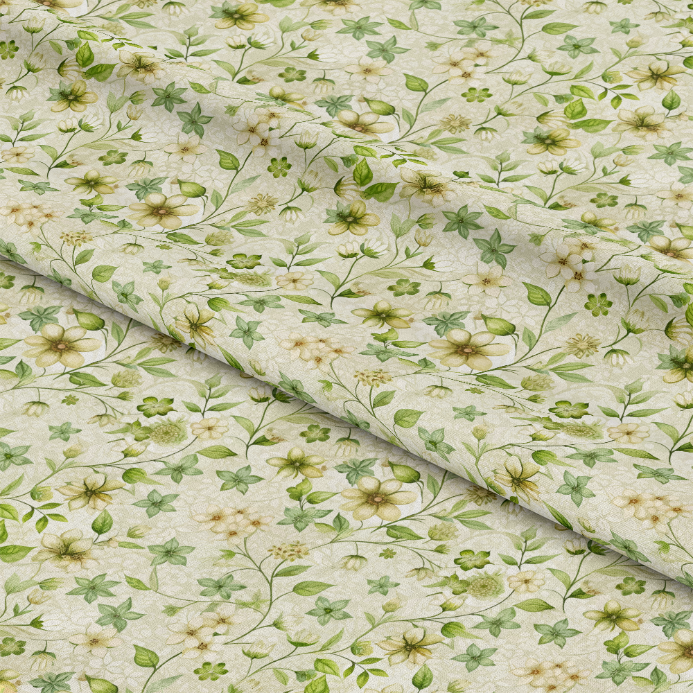 Art Nouveau Woodruff Flowers Pattern 1 Quilting Cotton Fabric