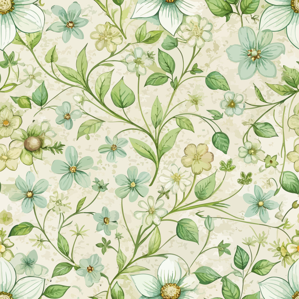 Art Nouveau Woodruff Flowers Pattern 2 Quilting Cotton Fabric