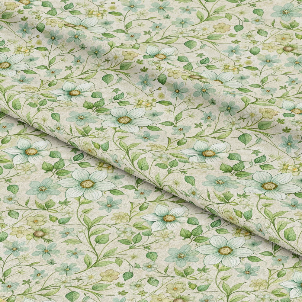 Art Nouveau Woodruff Flowers Pattern 2 Quilting Cotton Fabric