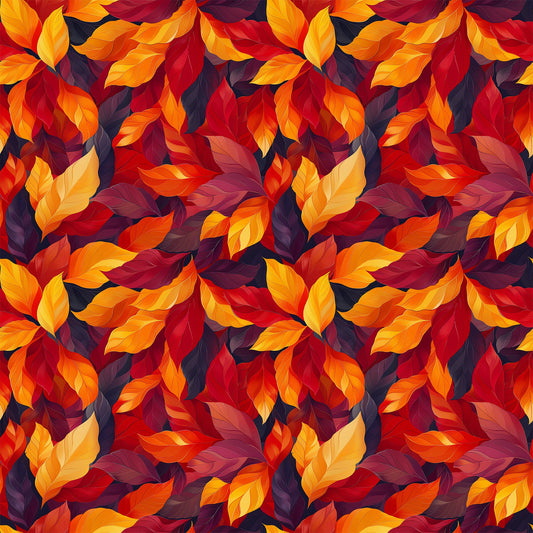 Artistic Autumn Leaves Pattern 1 Quilting Cotton Fabric