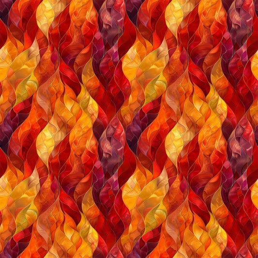 Artistic Autumn Leaves Pattern 10 Quilting Cotton Fabric