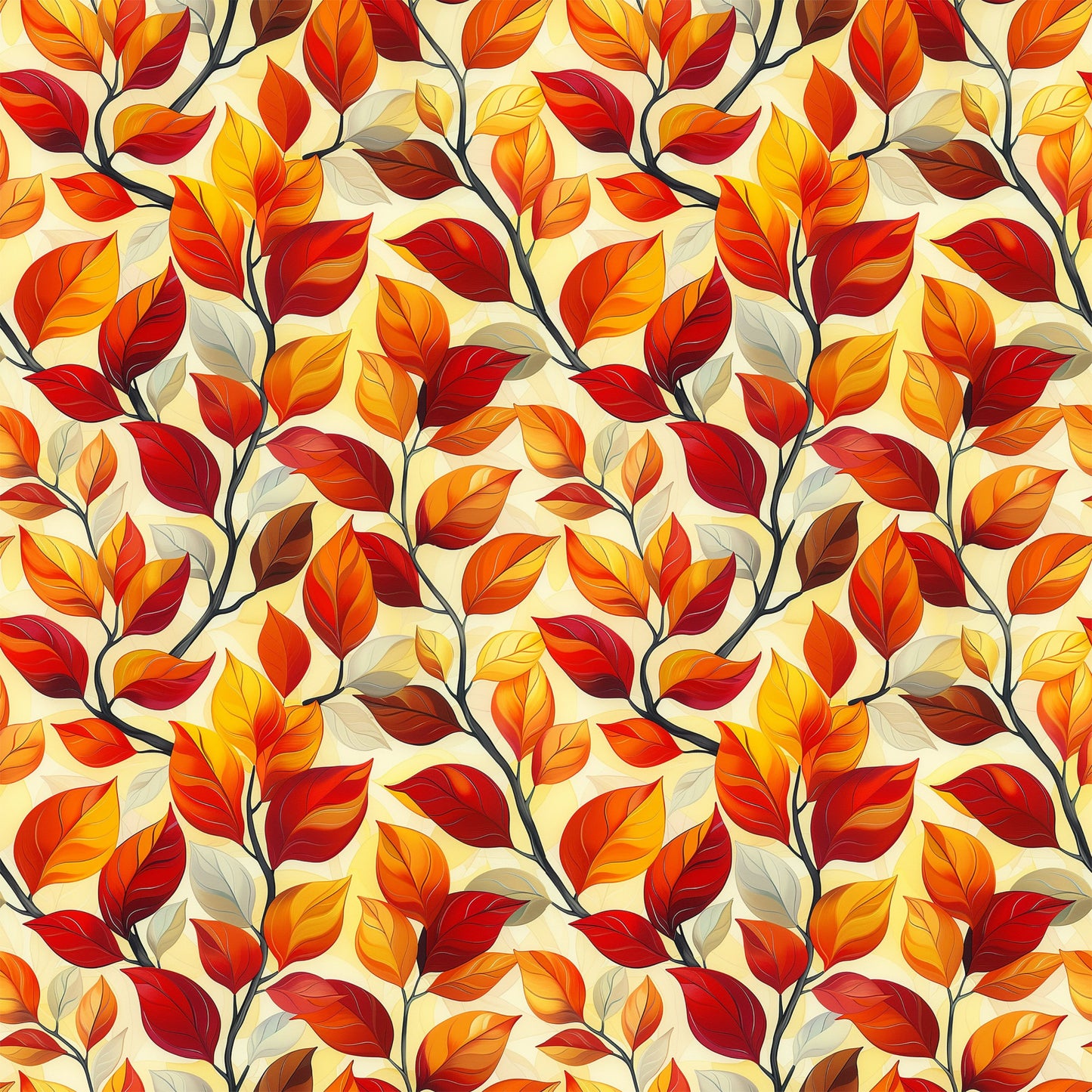 Artistic Autumn Leaves Pattern 11 Quilting Cotton Fabric