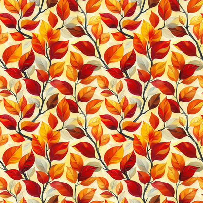 Artistic Autumn Leaves Pattern 11 Quilting Cotton Fabric