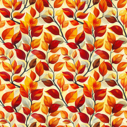 Artistic Autumn Leaves Pattern 11 Quilting Cotton Fabric