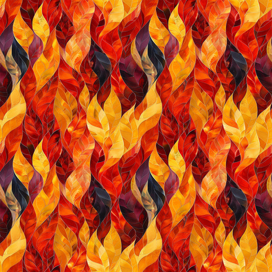 Artistic Autumn Leaves Pattern 12 Quilting Cotton Fabric