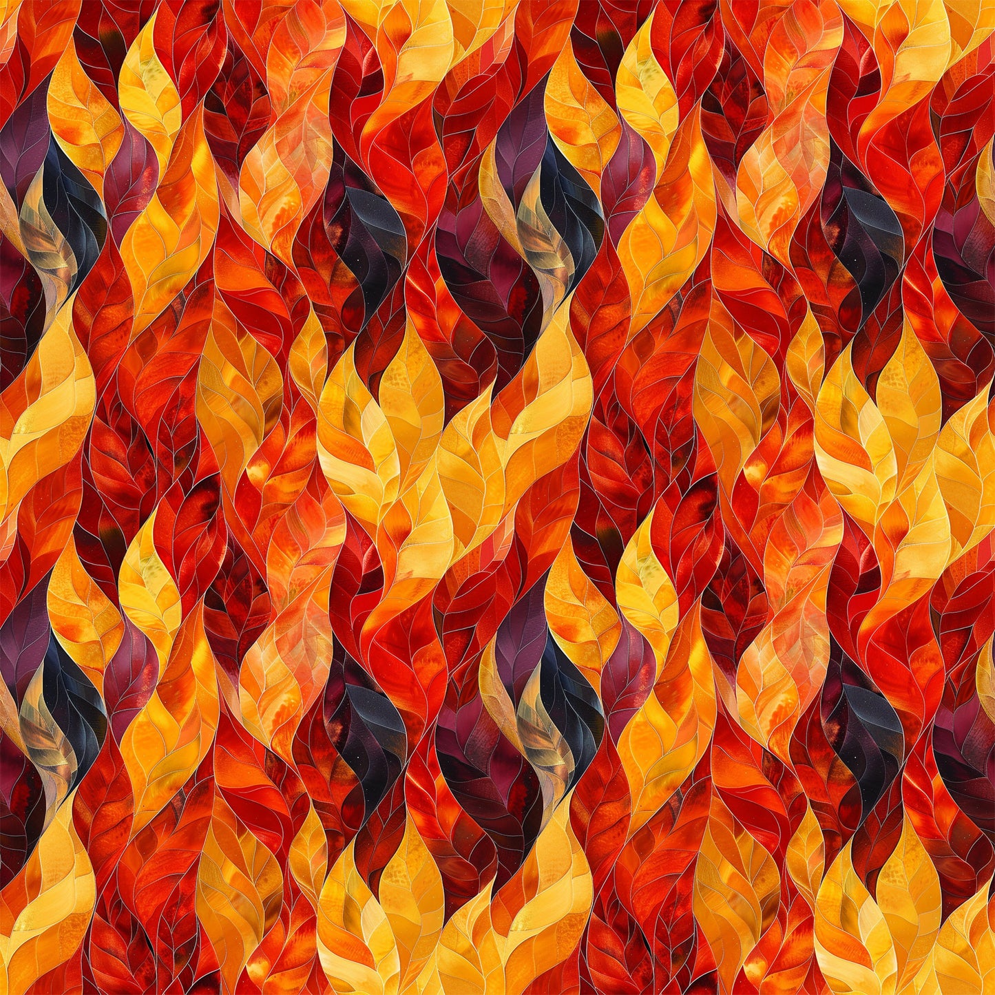 Artistic Autumn Leaves Pattern 12 Quilting Cotton Fabric