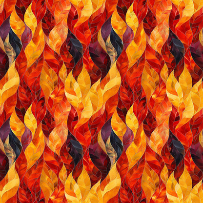 Artistic Autumn Leaves Pattern 12 Quilting Cotton Fabric