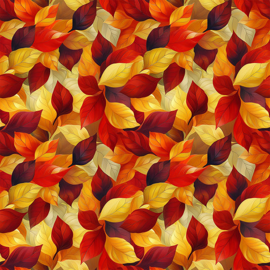 Artistic Autumn Leaves Pattern 2 Quilting Cotton Fabric