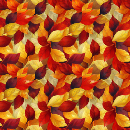 Artistic Autumn Leaves Pattern 2 Quilting Cotton Fabric