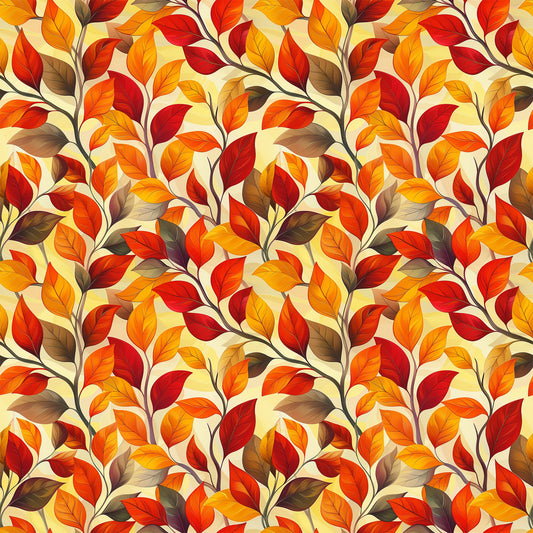 Artistic Autumn Leaves Pattern 3 Quilting Cotton Fabric
