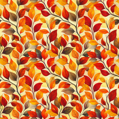Artistic Autumn Leaves Pattern 3 Quilting Cotton Fabric