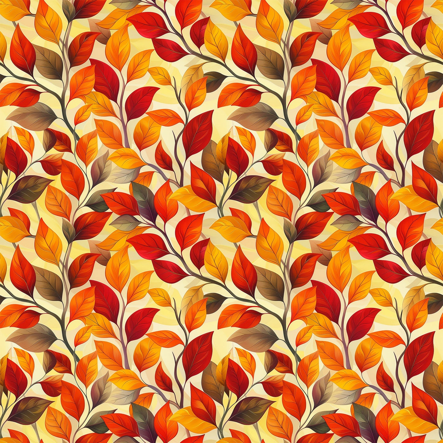 Artistic Autumn Leaves Pattern 3 Quilting Cotton Fabric