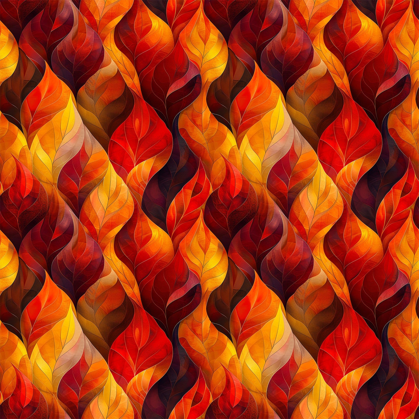 Artistic Autumn Leaves Pattern 4 Quilting Cotton Fabric