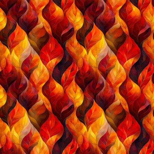 Artistic Autumn Leaves Pattern 4 Quilting Cotton Fabric
