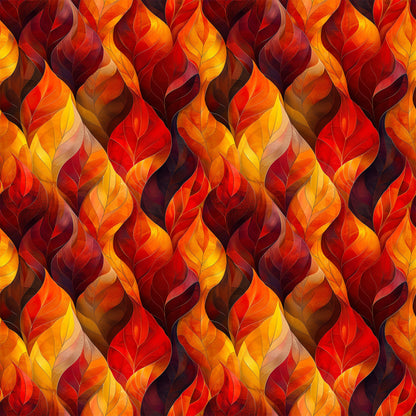 Artistic Autumn Leaves Pattern 4 Quilting Cotton Fabric