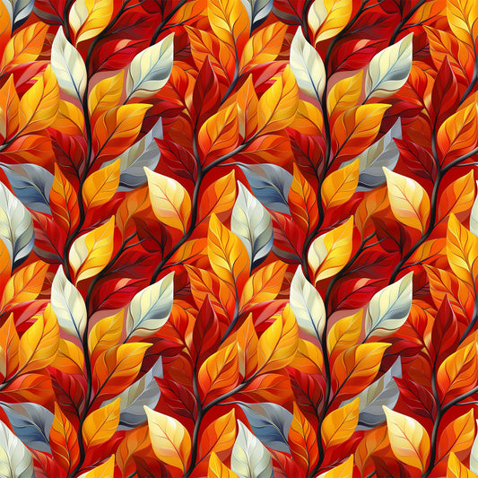 Artistic Autumn Leaves Pattern 5 Quilting Cotton Fabric