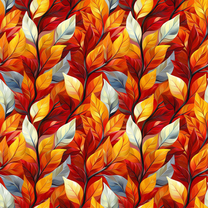 Artistic Autumn Leaves Pattern 5 Quilting Cotton Fabric