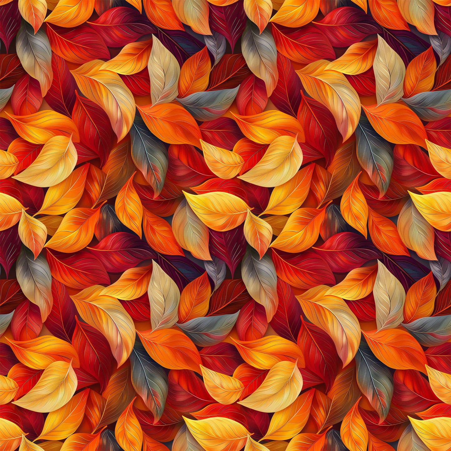 Artistic Autumn Leaves Pattern 6 Quilting Cotton Fabric
