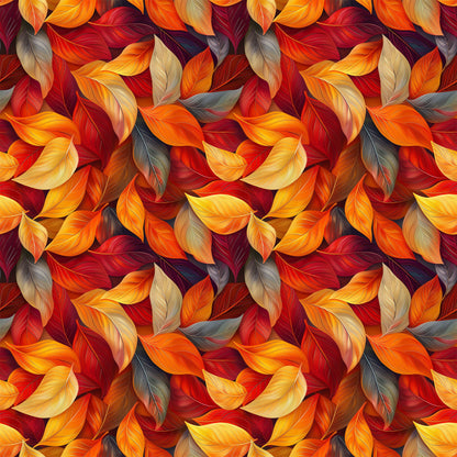 Artistic Autumn Leaves Pattern 6 Quilting Cotton Fabric