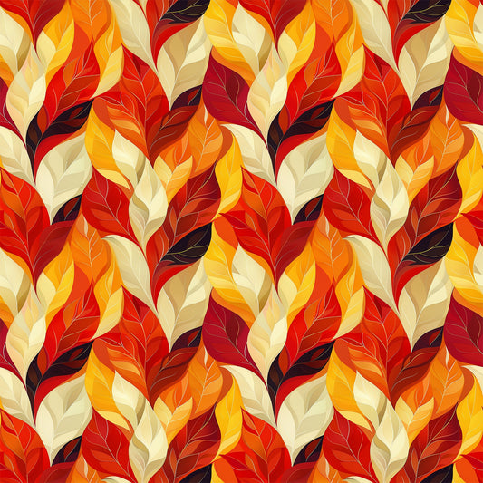 Artistic Autumn Leaves Pattern 7 Quilting Cotton Fabric