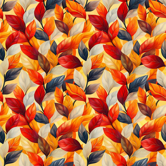 Artistic Autumn Leaves Pattern 8 Quilting Cotton Fabric