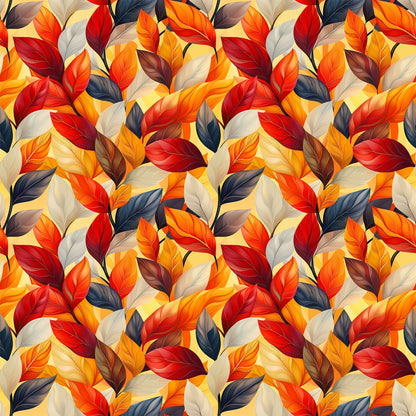 Artistic Autumn Leaves Pattern 8 Quilting Cotton Fabric