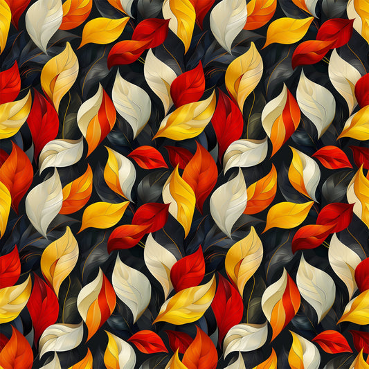 Artistic Autumn Leaves Pattern 9 Quilting Cotton Fabric