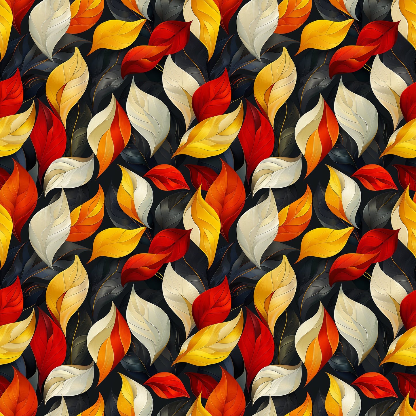 Artistic Autumn Leaves Pattern 9 Quilting Cotton Fabric
