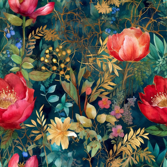 Artists Garden Wildflowers Floral Meadow Pattern 12 Quilting Cotton Fabric