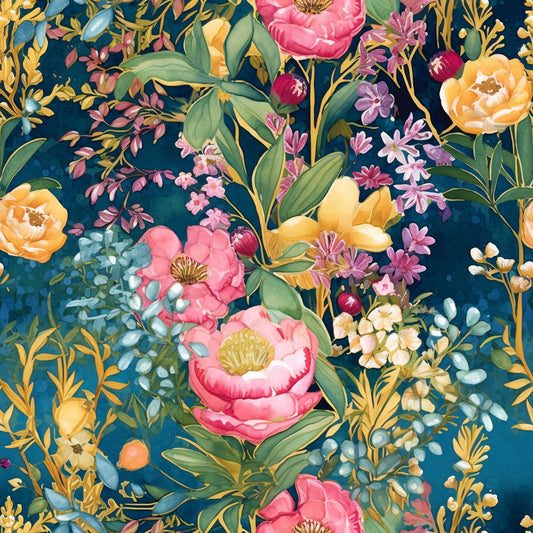 Artists Garden Wildflowers Floral Meadow Pattern 14 Quilting Cotton Fabric