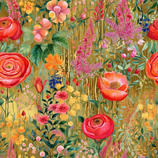 Artists Garden Wildflowers Floral Meadow Pattern 16 Quilting Cotton Fabric