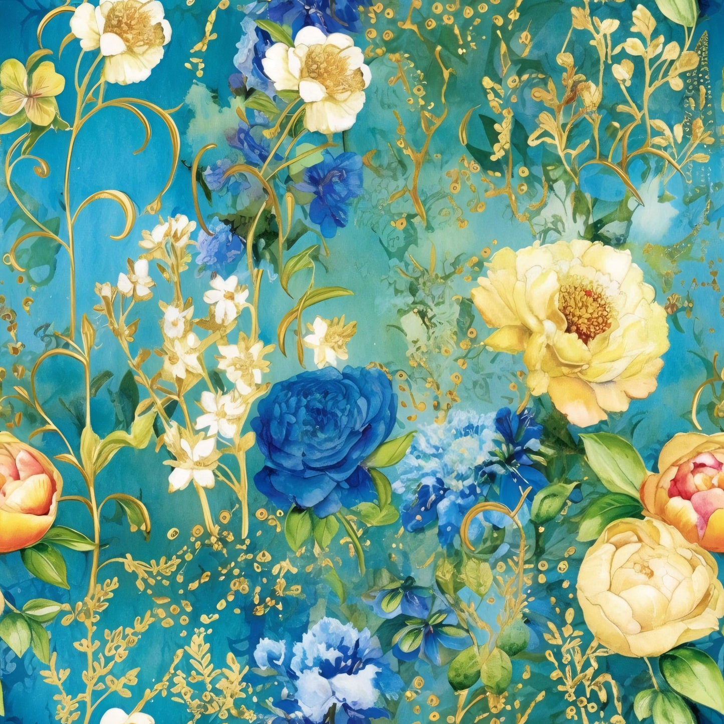 Artists Garden Wildflowers Floral Meadow Pattern 19 Quilting Cotton Fabric