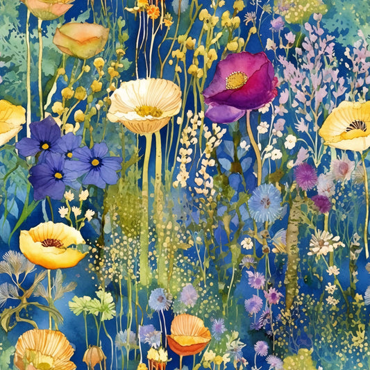 Artists Garden Wildflowers Floral Meadow Pattern 2 Quilting Cotton Fabric