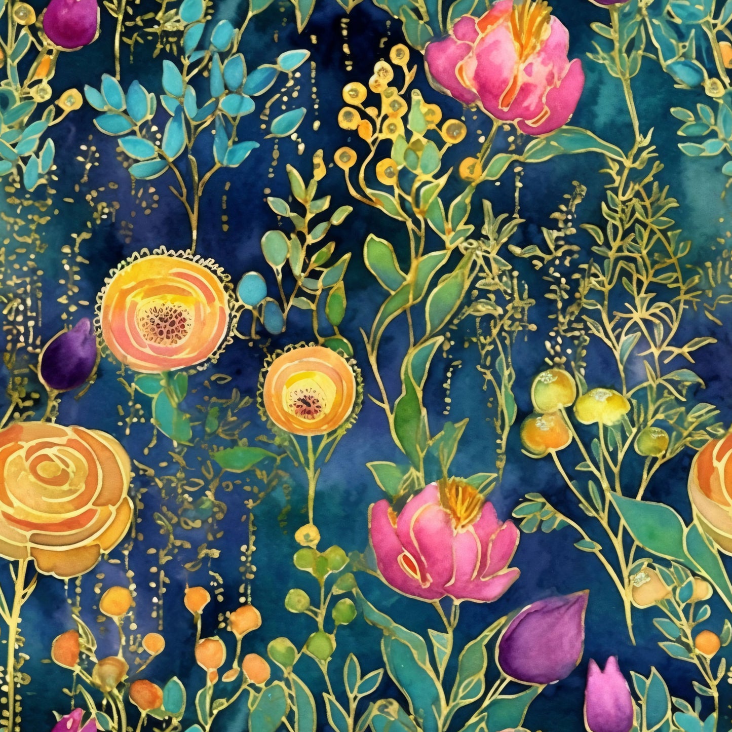 Artists Garden Wildflowers Floral Meadow Pattern 20 Quilting Cotton Fabric