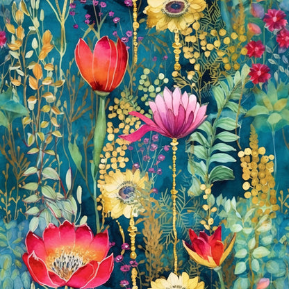 Artists Garden Wildflowers Floral Meadow Pattern 3 Quilting Cotton Fabric