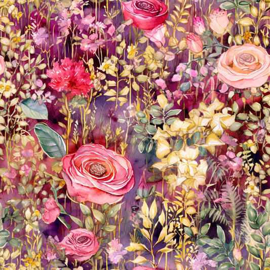 Artists Garden Wildflowers Floral Meadow Pattern 7 Quilting Cotton Fabric