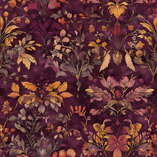 Autumn Oak And Berry Pattern 11 Quilting Cotton Fabric