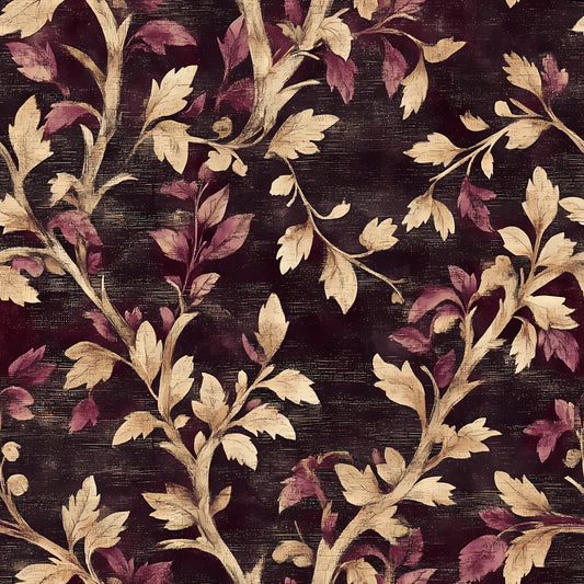 Autumn Oak And Berry Pattern 12 Quilting Cotton Fabric