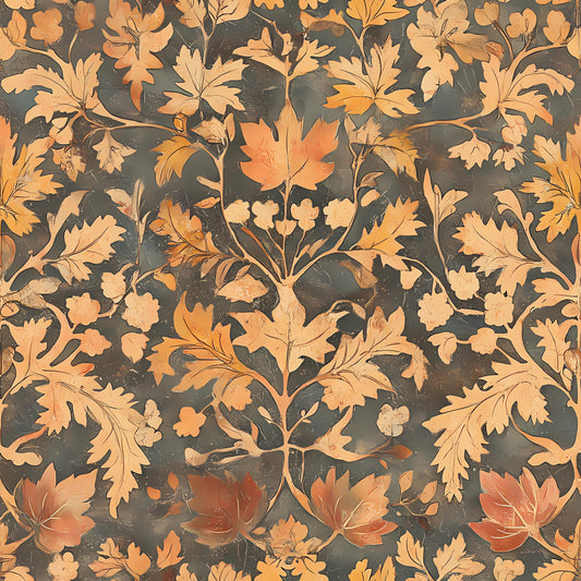 Autumn Oak And Berry Pattern 17 Quilting Cotton Fabric