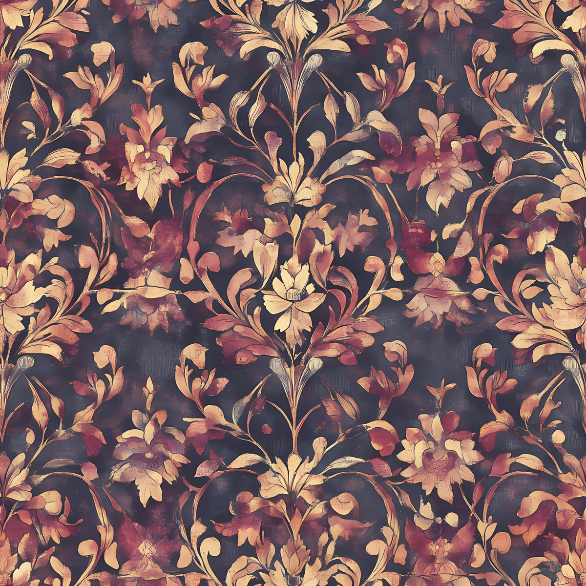 Autumn Oak And Berry Pattern 19 Quilting Cotton Fabric