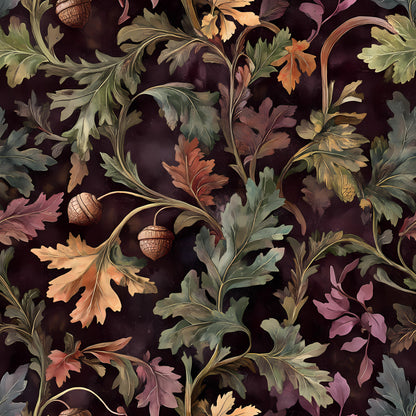 Autumn Oak And Berry Pattern 20 Quilting Cotton Fabric