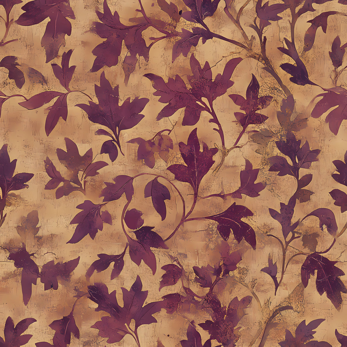 Autumn Oak And Berry Pattern 22 Quilting Cotton Fabric