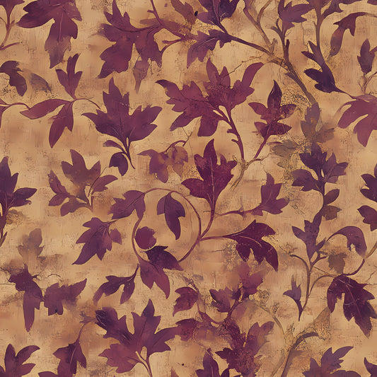 Autumn Oak And Berry Pattern 22 Quilting Cotton Fabric