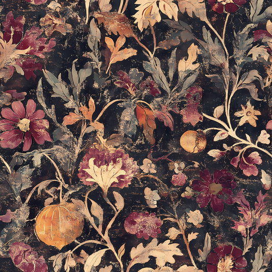 Autumn Oak And Berry Pattern 24 Quilting Cotton Fabric