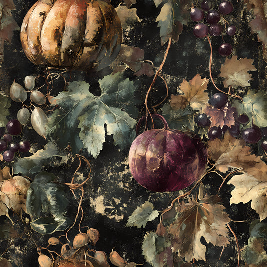 Autumn Oak And Berry Pattern 25 Quilting Cotton Fabric